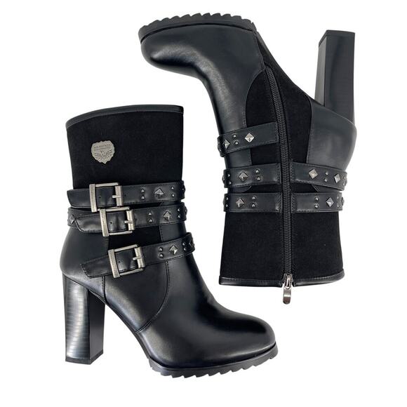 Milwaukee Performance MBL9433 leather motorcycle boots Triple Buckle Size 8 - Picture 5 of 7